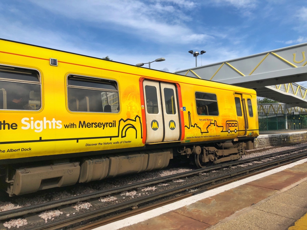 Class 508127 arriving at Aintree on the Merseyrail network. 